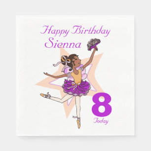 Serviette En Papier Née ballerine filles 8ème anniversaire serviettes