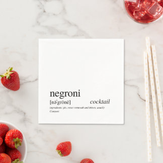 Serviette En Papier Negroni Citation moderne Typographie noire