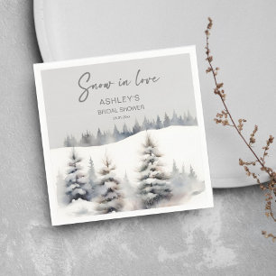 Serviette En Papier Neige en amour forêt de pins en hiver pour une bab