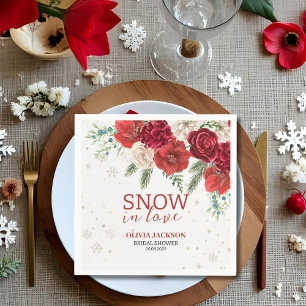 Serviette En Papier Neige en amour hiver Rustique Flocon de neige Douc