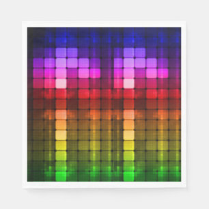 Serviette En Papier Neon Glow in Dark, Rainbow Cheetah print