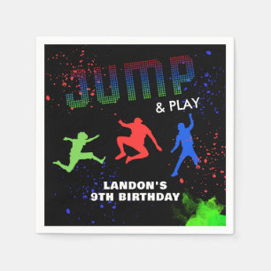 Serviette En Papier Neon Kids Trampoline Park fête d'anniversaire