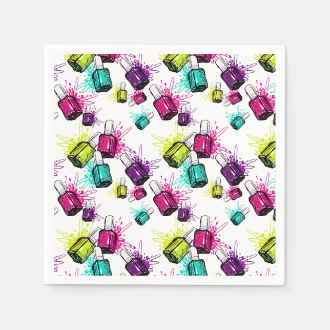 Serviette En Papier Neon Nail Motif polonais (Devant)