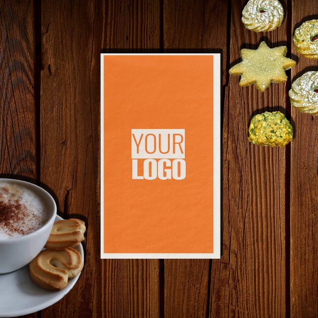 Serviette En Papier néon orange - ajouter bold logo papier serviettes  (Créateur téléchargé)