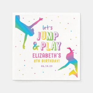 Serviette En Papier Neon Trampoline Park Girls Anniversaire