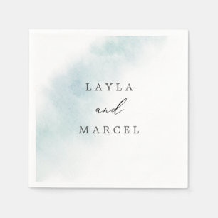 Serviette En Papier Nettoyage aquarelle   Mariage bleu