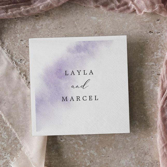Serviette En Papier Nettoyage aquarelle | Mariage violet (Créateur téléchargé)