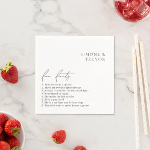 Serviette En Papier Nettoyer noir et blanc Mariage moderne