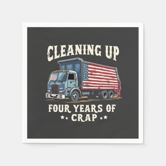 Serviette En Papier Nettoyer vos 4 ans Trump Garbage Inaguration (Devant)