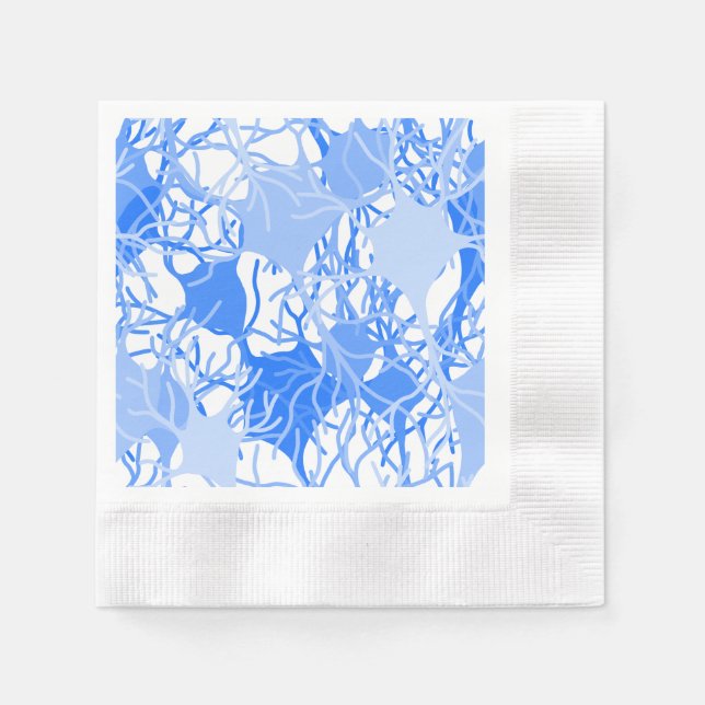 Serviette En Papier Neurones bleus du réseau neuronal (Devant)