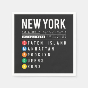 Serviette En Papier New York 5 Boroughs