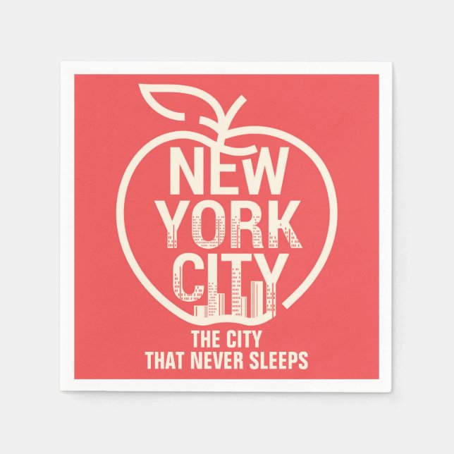 Serviette En Papier New York Big Apple Modern Red (Devant)