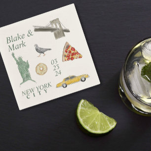 Serviette En Papier New York City Icons Mariage Cocktail Napkins