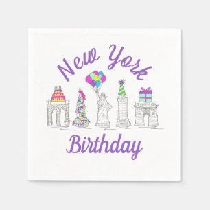 Serviette En Papier New York City NYC Landmarks fête d'anniversaire