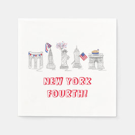 Serviette En Papier New York le 4 juillet quatrième NYC Patriotic Land