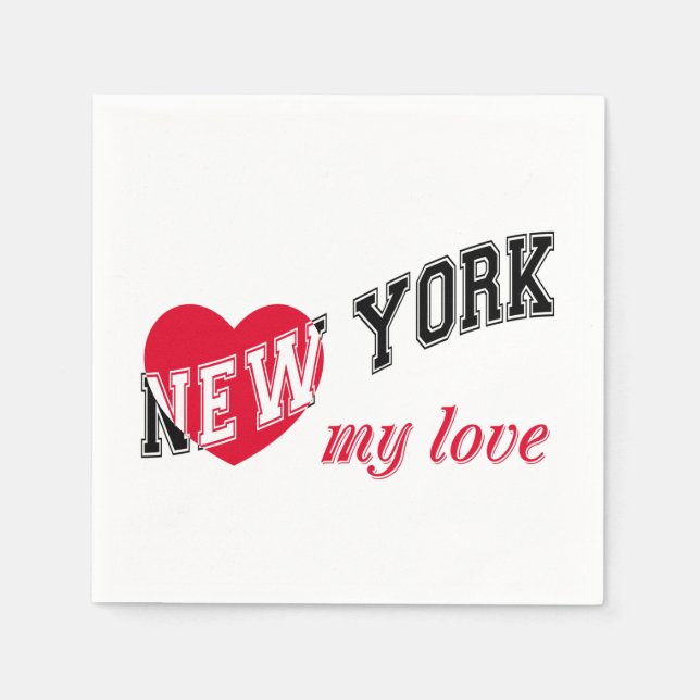 Serviette En Papier New York, mon amour (Devant)