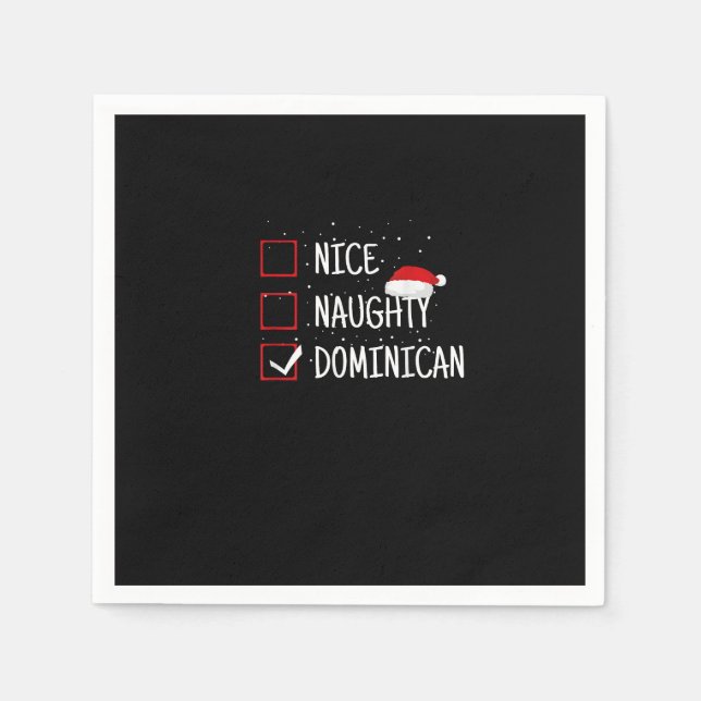 Serviette En Papier Nice Naughty Dominican Christmas List   (Devant)
