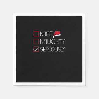 Serviette En Papier Nice Naughty Seriously Christmas Modern Style 