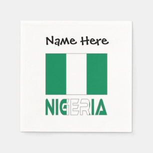 Serviette En Papier Nigeria Drapeau nigérian Vert Personnalisé