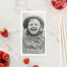 Serviette En Papier N'IMPORTE QUEL Anniversaire Chic Style Typographie