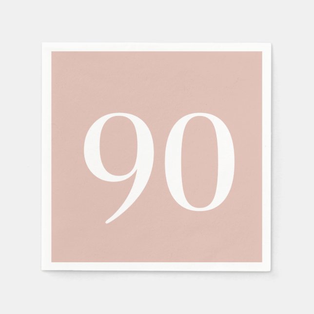 Serviette En Papier Ninetieth Anniversaire Blush Cocktail Napkins (Devant)