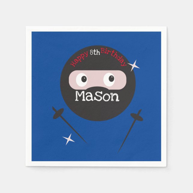 Serviette En Papier Ninja Martial Arts Karate Boys Anniversaire (Devant)
