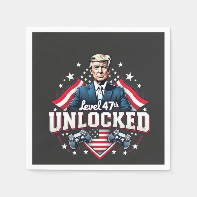 Serviette En Papier Niveau 47ème Trump déverrouillé Jour de l'Inagurat (Devant)