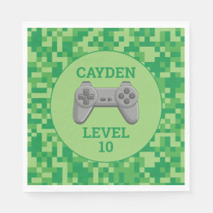 Serviette En Papier Niveau supérieur pixelisé vert Fête d'anniversaire