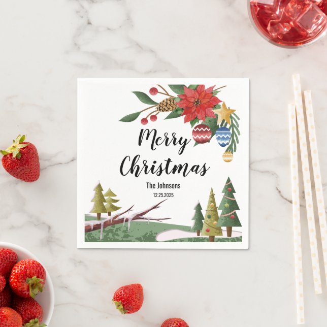 Serviette En Papier Noël (En situation)