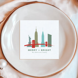 Serviette En Papier Noël à New York, Architecture Skyline