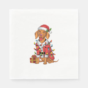 Serviette En Papier Noël à Père Noël Vizsla Chien de Noël