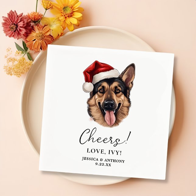 Serviette En Papier Noël Allemand Berger Chien Chien Personnalisé Salu (Créateur téléchargé)