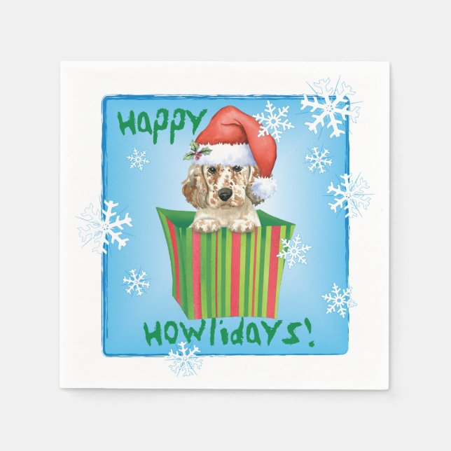 Serviette En Papier Noël Anglais Setter (Devant)