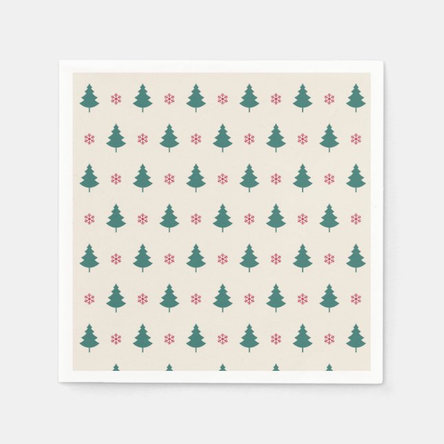 Serviette En Papier Noël Art Motif Un Petit Arbre De Noël (Devant)