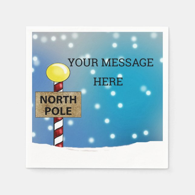 Serviette En Papier Noël au pôle Nord (Devant)