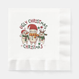 Serviette En Papier Noël blanc ; UGLY CHRISTMAS