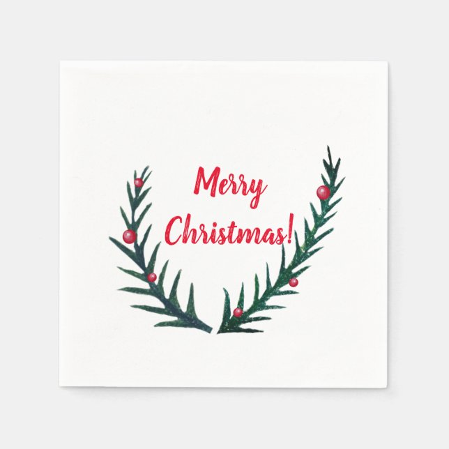 Serviette En Papier Noël brindilles (Devant)