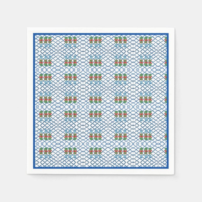 Serviette En Papier Noël Chinoiserie Bamboo Topiaries Topiary (Devant)