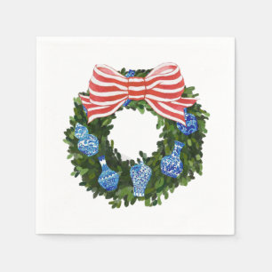 Serviette En Papier Noël Chinoiserie Wreath, Ginger Jar Holiday