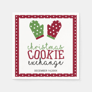 Serviette En Papier Noël Cookie Exchange Fête Fête Four Mitts
