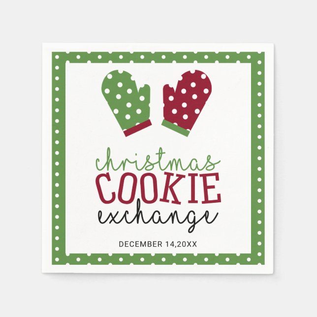 Serviette En Papier Noël Cookie Exchange Fête Fête Four Mitts (Devant)