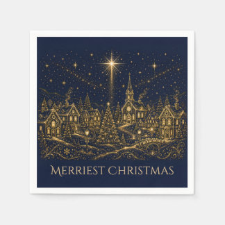 Serviette En Papier Noël dans les Étoiles | Village de Noël