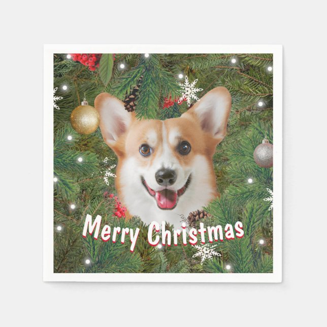Serviette En Papier Noël de Corgi (Devant)