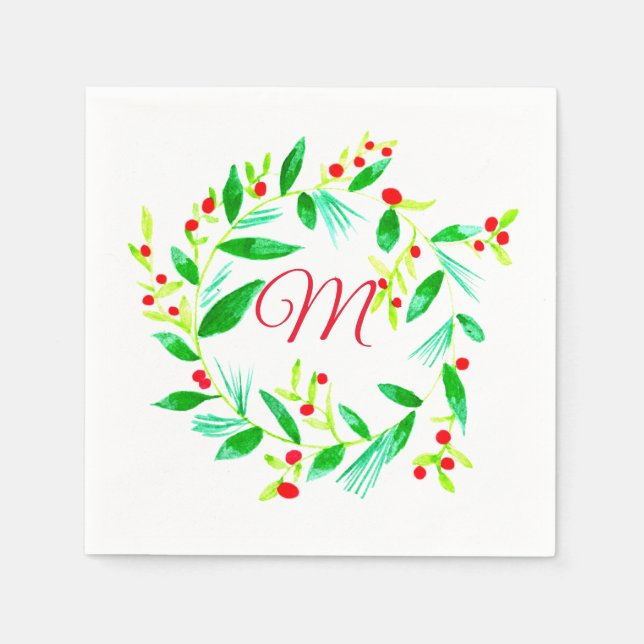 Serviette En Papier Noël de la chemise d'aquarelle (Devant)