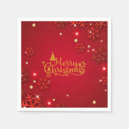 Serviette En Papier Noël de luxe rouge et or