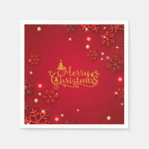 Serviette En Papier Noël de luxe rouge et or