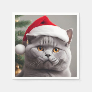 Serviette En Papier Noël de Shorthair britannique