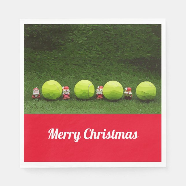 Serviette En Papier Noël de tennis (Devant)