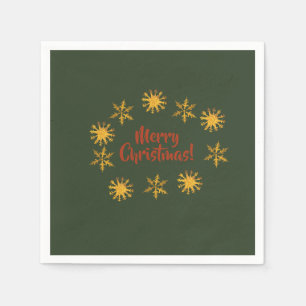Serviette En Papier Noël des Flèches de neige dorées
