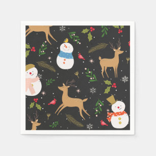 Serviette En Papier Noël des neigeurs et rennes